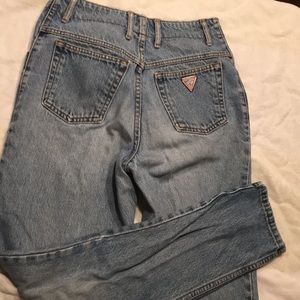 GUESS button fly tapered leg jeans